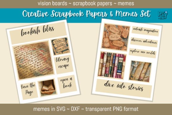 Creative Scrapbook Papers Memes Set