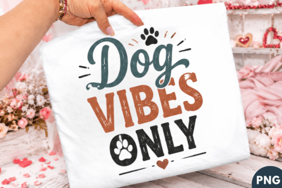 Dog Vibes Only Retro Dog Lover T-shirt: Elevate Your Print-on-Demand Business with High-Quality Sublimation Designs