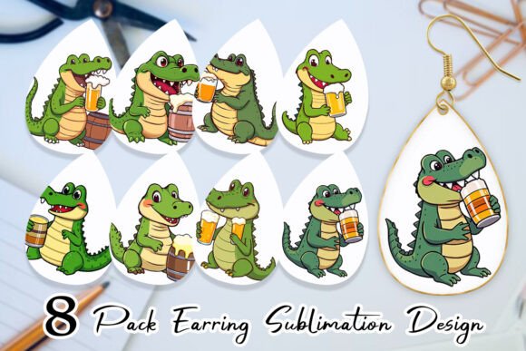 Earring Crocodile Beer Day: Crafting Unique Sublimation Designs for Celebrations