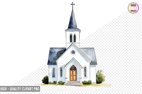 Elevating Faith-Based Design: The Strategic Value of Watercolor Christian Church Clipart PNG