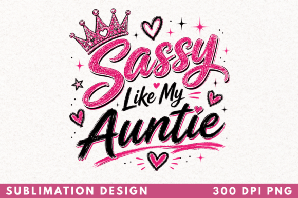 Evaluating the Sassy Like My Auntie T-shirt PNG Design for Sublimation Projects