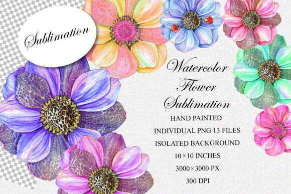 Flower Watercolor Sublimation Clipart: Elevating Your Creative Projects with Timeless Elegance