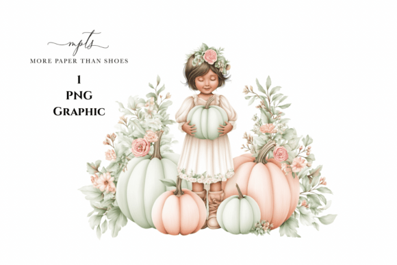 Integrating Shabby Chic Pastel Girl with Pumpkins into Your Creative Workflow