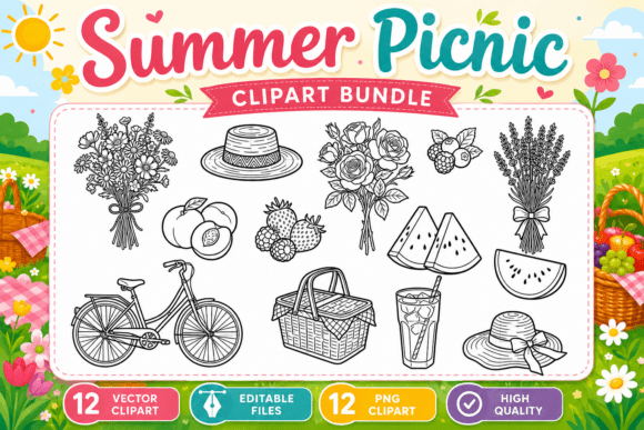 Integrating the Summer Picnic Clipart Bundle into Your Creative Workflow