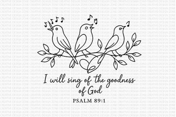 Singing Birds Psalm 89:1 PNG Design