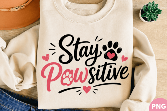 Strategic Branding with the Stay Pawsitive Cute Dog Lover Tshirt PNG