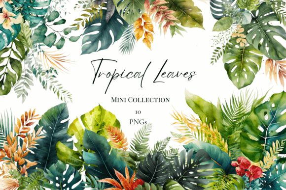 Unleashing Creativity with Vibrant Tropical Leaves Clipart