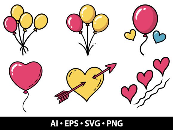 Valentine Balloons SVG Bundle for Creators
