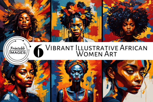 Vibrant Illustrative African Women Art: Elevating Creative Projects with Bold Digital Designs