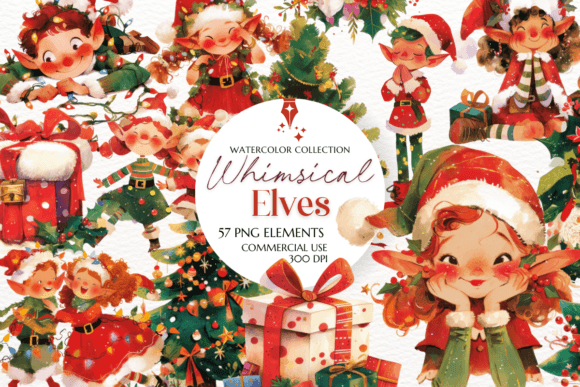 Whimsical Santa’s Elves Clipart: Bringing Playful Holiday Magic to Your Designs