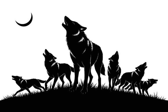 Wolf Silhouette Vector: Bold Wildlife Graphics